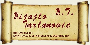 Mijajlo Tarlanović vizit kartica